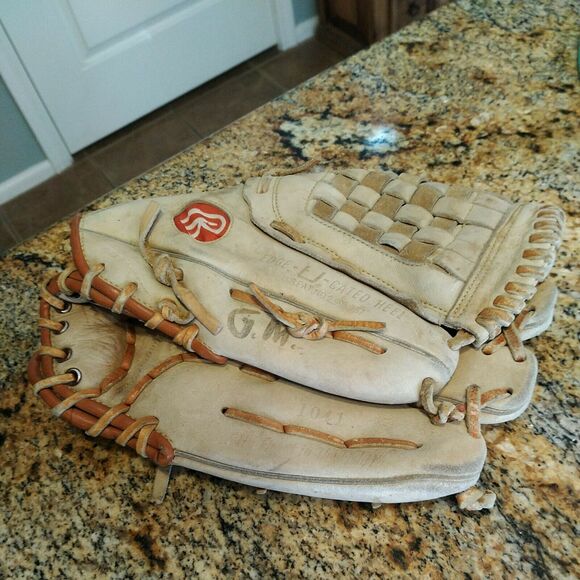 Darryl Strawberry RHT Rawlings Brown Leather Basket Web Baseball Glove 1041 - Picture 1 of 12